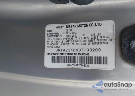 2003 Nissan 350Z Touring from USA, damaged, VIN JN1AZ34D43T103209